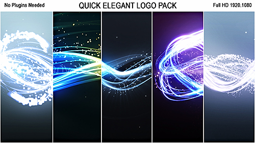 4个柔美顺滑绚丽光束快速运动粒子演绎企业LOGO标志模板