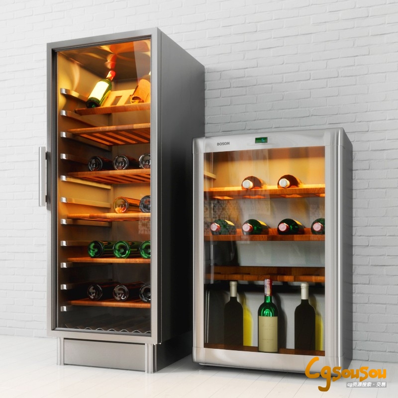 厨房冰箱,烤箱,灶台,水槽,工具设备3D模型下载